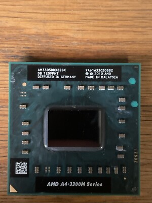 AM3305DDX22GX GENUINE CPU LAPTOP AMD A4-3300M 1.9GHZ SOCKET FS1 (CB63)