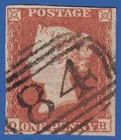 F12 GB QV 1841 1d RED BROWN PLATE 89 OH SG8 FU IN CANTERBURY 84 + 4 MARGINS