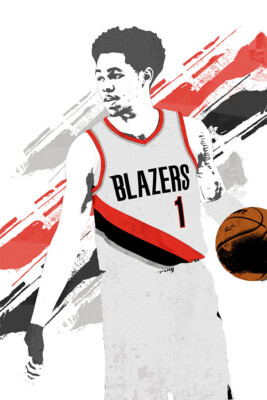 Anfernee Simons Portland Basketball Star Player Wall Art Home - POSTER 20''x30''