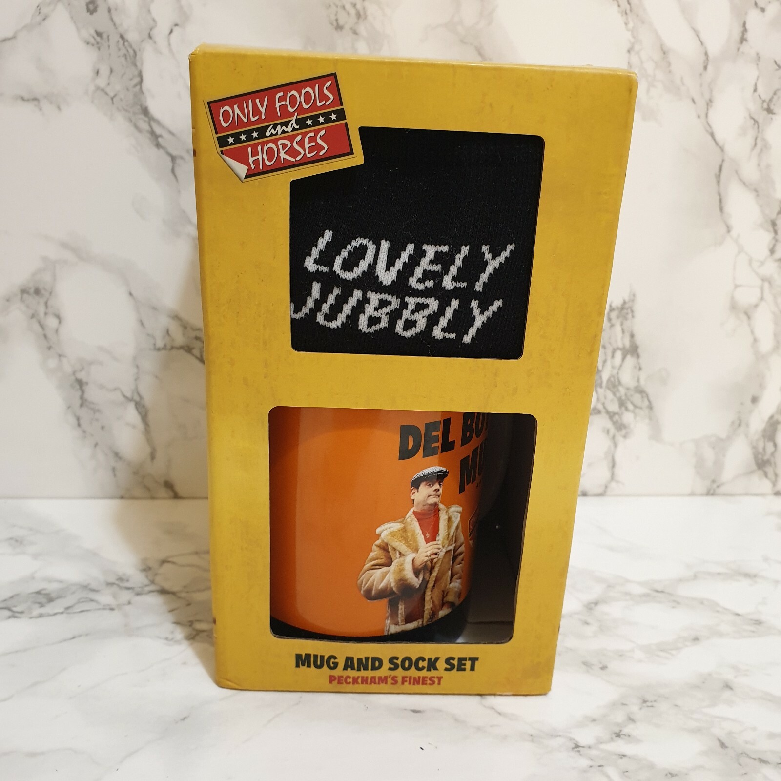 SAOLA OFFICIAL ONLY FOOLS AND HORSES DEL BOY MUG AND SOCK SET NEW IN GIFT BOX