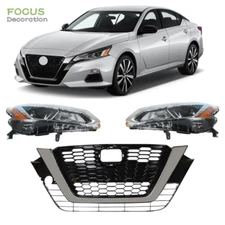 For 2019-2020 Nissan Altima Pair Halogen Headlight+Front Bumper Grille Assembly