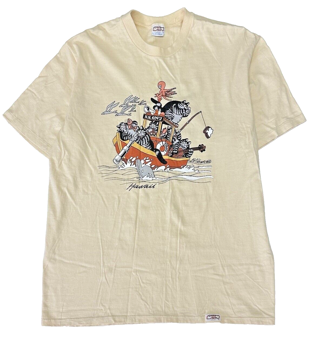 Rare Vintage B Kliban Size L/XL Crazy Shirts Cat Rare Vintage B Kliban Size L/XL Crazy Shirts Cat
