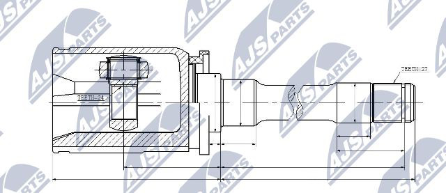 NPW-BM-033 NTY Joint Kit, drive shaft for BMW