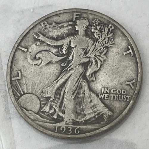 1936 -P 🇺🇸 Walking Liberty 50c Half Dollar - 90% Silver Very Fine