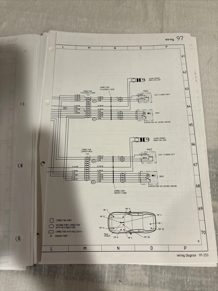 Diagrama de cableado de fábrica Porsche 944 S2 1991 Foto 3 de 4