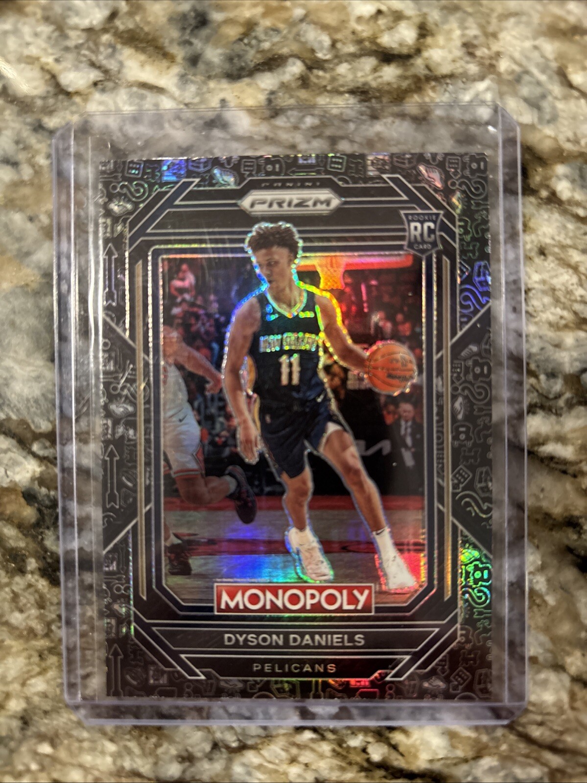 2022-23 Panini Prizm Dyson Daniels Rookie RC Monopoly Black Icons SP #57 Hawks