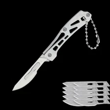 EDC Pocket Utility Folding Knife Scalpel Blade Outdoor Camping Keychain Knife