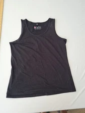 Ladies Vest Top Bon Prix Size L Black Scoop Neck Sleeveless 28507