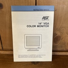 AST Computer 14in VGA Color Monitor Instruction Manual Only