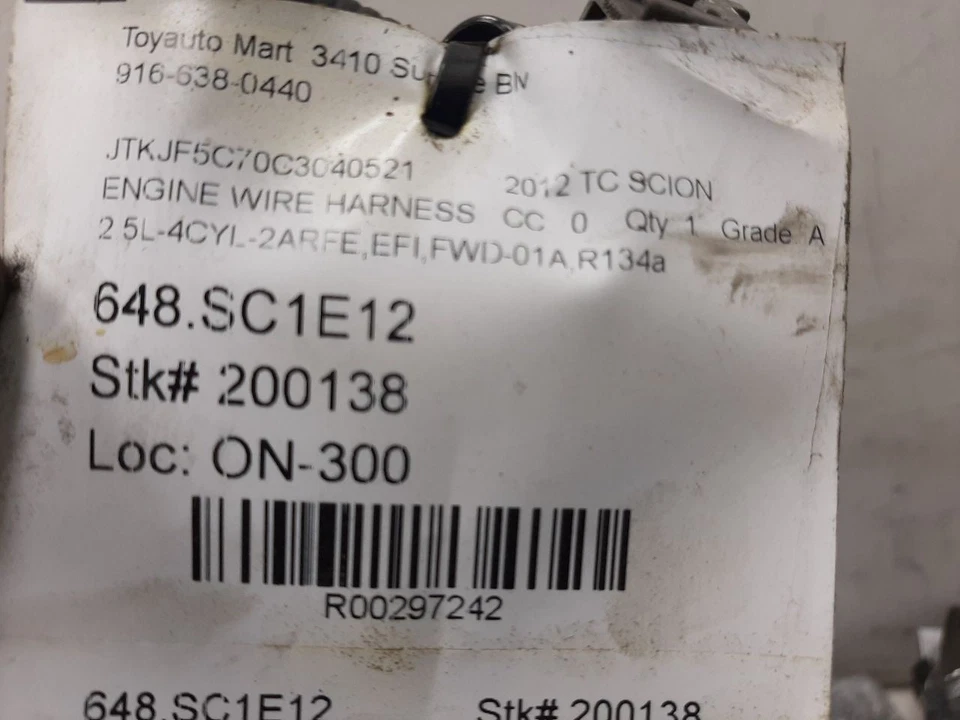 2012 SCION TC 2,5 Л ДВИГАТЕЛЯ ЖГУТ ПРОВОДОВ - Изображение 4 из 4