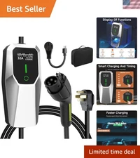 Level 1 2 Electric Vehicle Charger 26ft EV Portable Charging Cable with NEMA ...