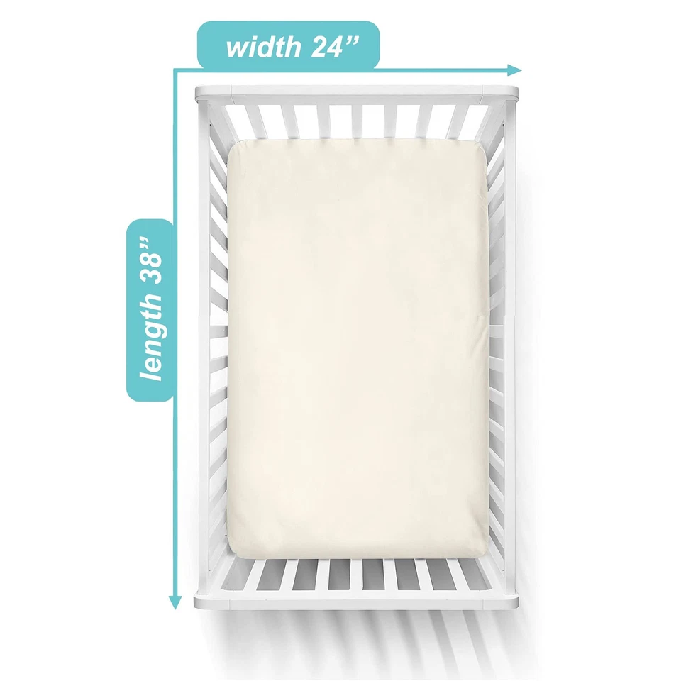 American Baby Company 100% Cotton Fitted Mini Crib Sheet 38"x24" - Cream - Image 2 of 4