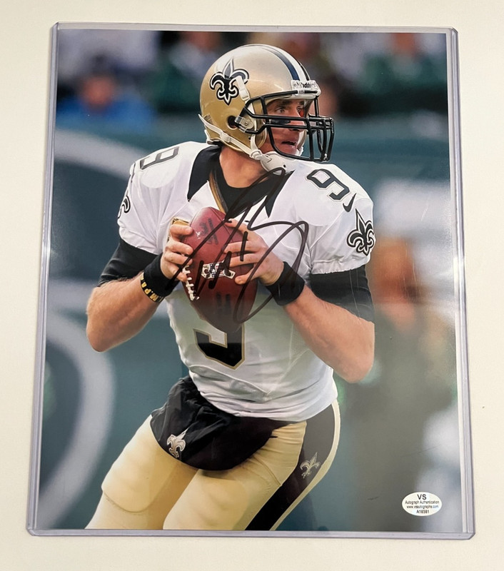 Drew Brees Hologram COA , NFL HOF Autograph Signed 8x10 Photo New Orleans Saints