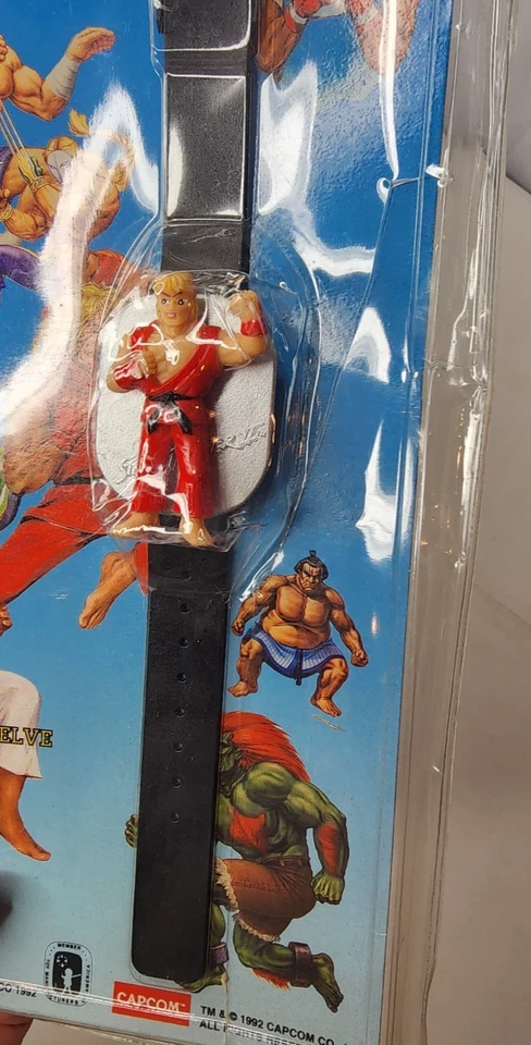 Reloj Ken Street Fighter II Capcom Placo Toys 1992 de colección raro en paquete juego Foto 3 de 4