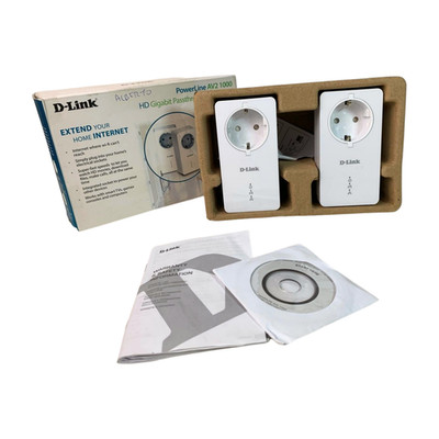 D-Link DHP-P600AV PowerLine AV2 1000 Gigabit Passthrough Starter Kit Steckdose