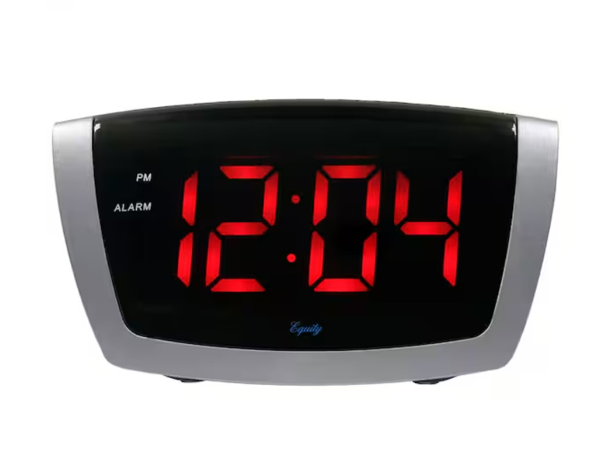 Equity by La Crosse 7.25 in. x 3.9 in. Red LED Alarm Clock with HI/LO Dimmer