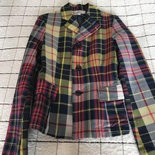 Comme des Garcons Comme des Garcons Jacket XS Check Yellow Red Navy 55cm
