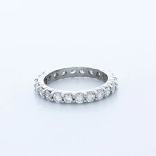 1 1/2ct I VS2 Round Natural Certified Diamonds 14k Gold Classic Eternity Band