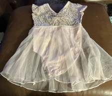 Danskin Girls Ballet Dress Leotard Size 6/6X Pink Tulle 12.99 OBO