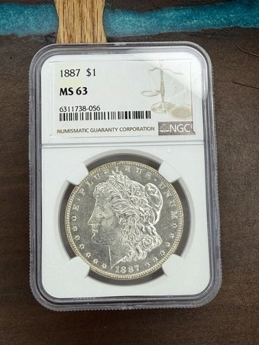 1887-P  $1  MORGAN SILVER DOLLAR  "PHILADELPHIA"  NGC MS63