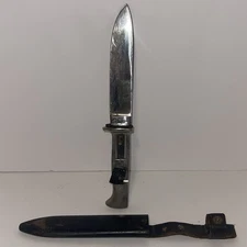 Vintage Germany SM 1940 Knife w/ Original Metal Scabbard Aluminum Handle