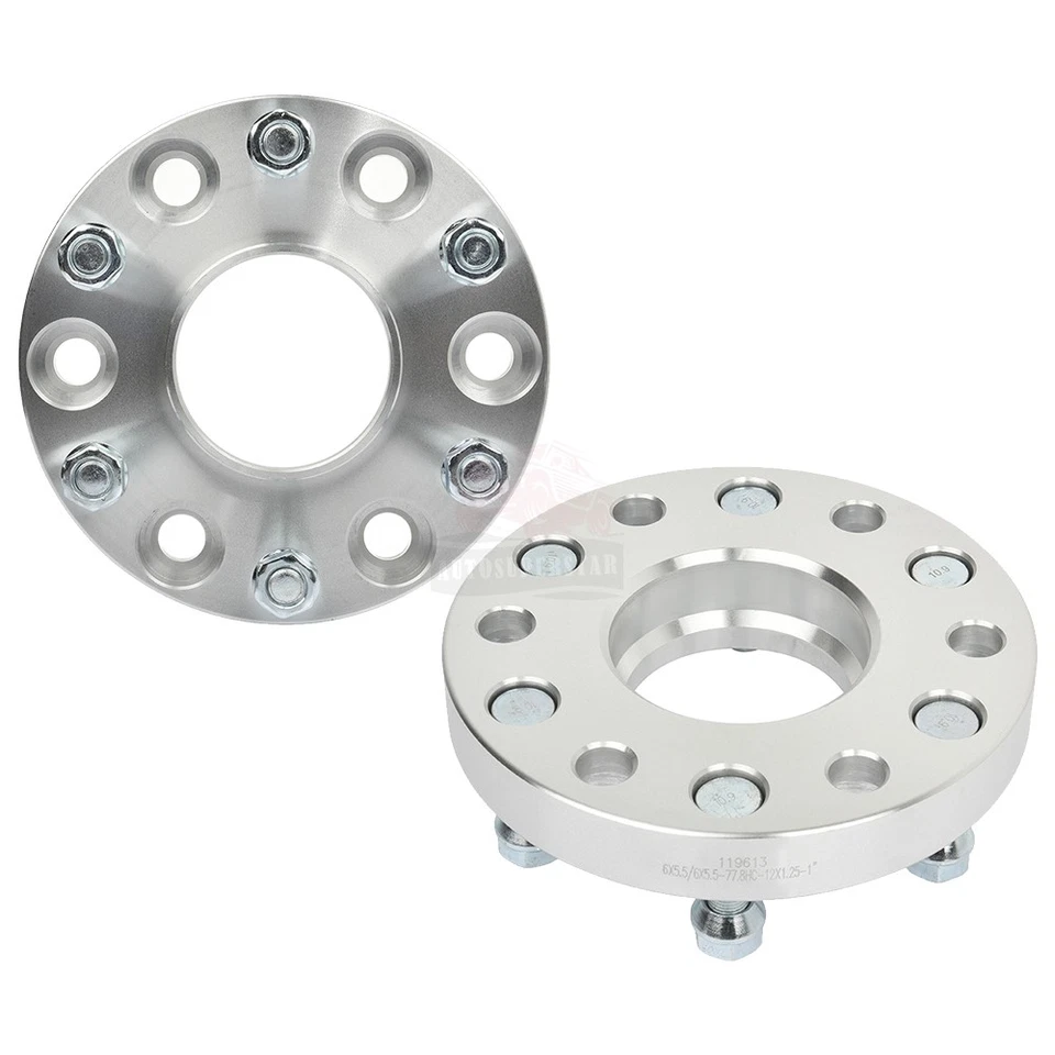 2 Pcs 1" 6x5.5 12x1.25 Studs Wheel Spacers For Nissan Armada 5.6L 2005-2015 - Изображение 3 из 4