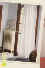 Threshold 54x84" Light Filtering Linen Window Curtain Panel White Stain