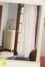 Threshold 54x84" Light Filtering Linen Window Curtain Panel White*