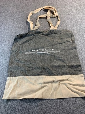 Chrysler Tote Bag Gray Beige Cotton Travel For The Planet Top Double Handle