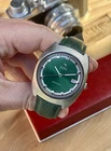 Omega Seamaster Green Automatic 39mm Steel 1970s vintage mint Jumbo watch + Box
