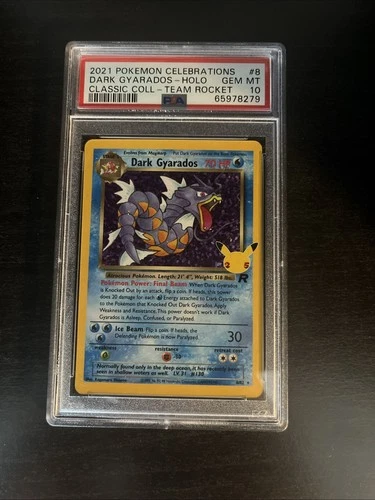 2021 POKEMON CELEBRATIONS CLASSIC COLLECTION #8 DARK GYARADOS-HOLO PSA 10