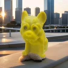 Glass Dandelion Yellow Bulldog Westmoreland Mold By Mosser Shining Eyes Gift