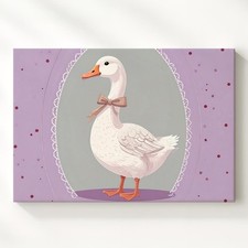 Vintage Goose With Ribbon Canvassoft Nursery Wall Art