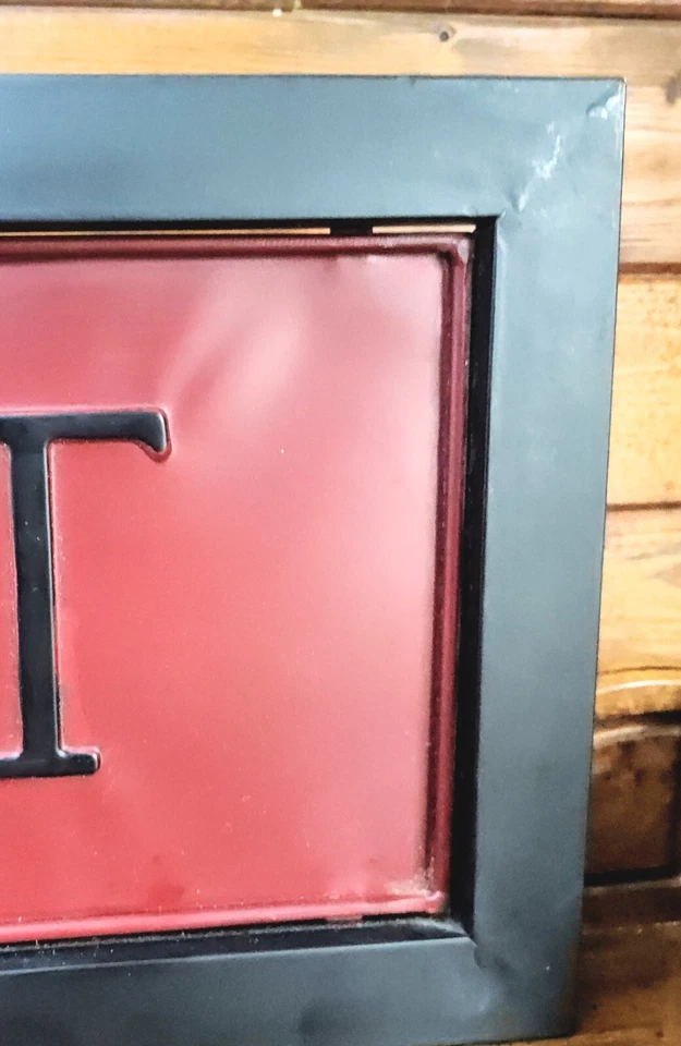 Letrero colgante de metal rojo "BON APPETIT" / Excelente estado Foto 3 de 4