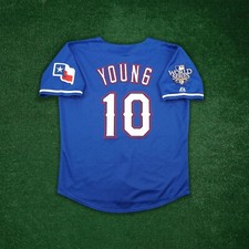 Michael Young 2010 Texas Rangers World Series Men's Alt Blue Jersey (S-3XL)