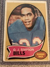 1970 TOPPS #90 O.J. SIMPSON ROOKIE CARD HOF