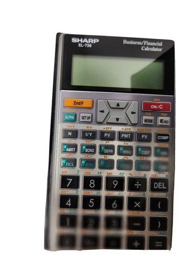 Sharp EL-738 Business Finanzrechner mit Deckel getestet funktioniert - Bild 5 von 5