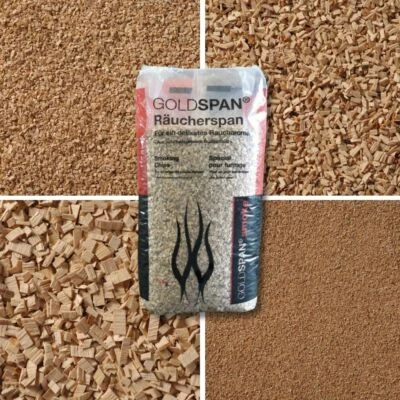 GOLDSPAN® SMOKE Räucherspäne 15 Kg / 60 Liter Premium Räuchermehl Buche Räuchern Goldspan Smoke