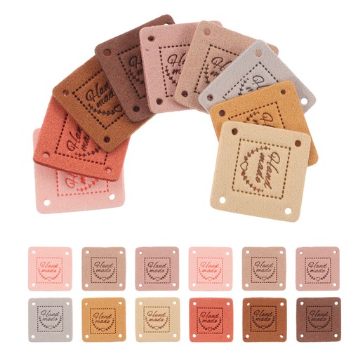 100 Pcs Suede Label Clothing Hand Made Embossed Tag Crochet Tags - 第 8/12 張圖片