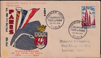 FRANKREICH 1954 50 Jahre Pariser Messe auf Kab.-FDC mit Marianne 5 Fr auf 6 Fr - Bild 1 von 2