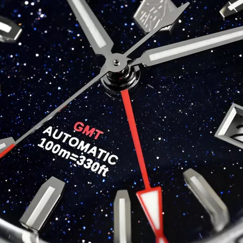 SAN MARTIN SN0129-G-B GMT Automatic Gemstone Dial Date Display 39mm 10ATM Watch - Picture 30 of 44