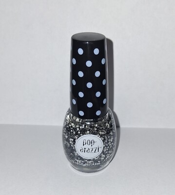 POP ARAZZI NAIL POLISH- 0.5fl oz Yin Meets Yang, Black And White Speckle