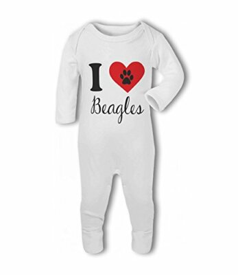I Love Beagles süßes Haustier - Baby Strampler von BWW Print Ltd