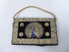 Vintage Beaded Peacock Evening Purse Bag Made In India