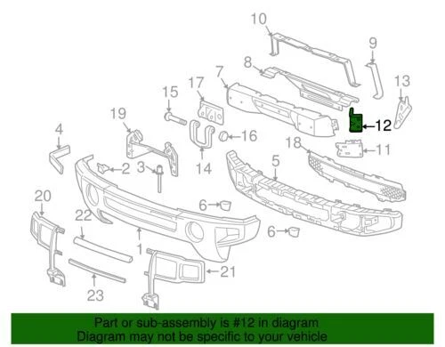 Genuíno GM 2006-2010 Hummer H3 H3T para-choque dianteiro direito barra de impacto suporte 15195209 - Imagem 2 de 2