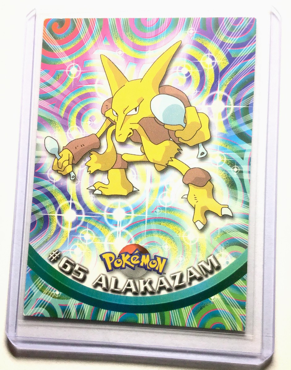 Topps Series 1 1999 TV Animation Ed ALAKAZAM #65 Pokemon Character