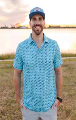 SALT WATER SOUL MENS COASTAL CRUISING POLO T SHIRT MOISTURE WICK QUICK DRY - S