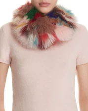 Surell Multicolor Fox Fur Infinity Loop Scarf Women's L1327