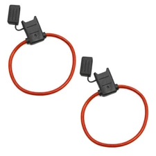 ATC/ATO Inline Red 10 Gauge Wire DC Power Supply Fuse Holder Pack of 2