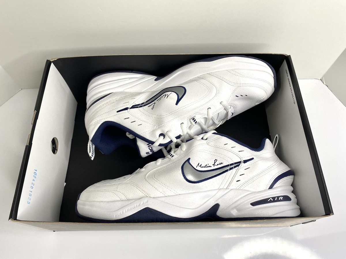 NIKE AIR MONARCH IV MARTINE ROSE WHITE METALLIC SILVER BLUE NIKE AIR MONARCH IV MARTINE ROSE WHITE METALLIC SILVER BLUE